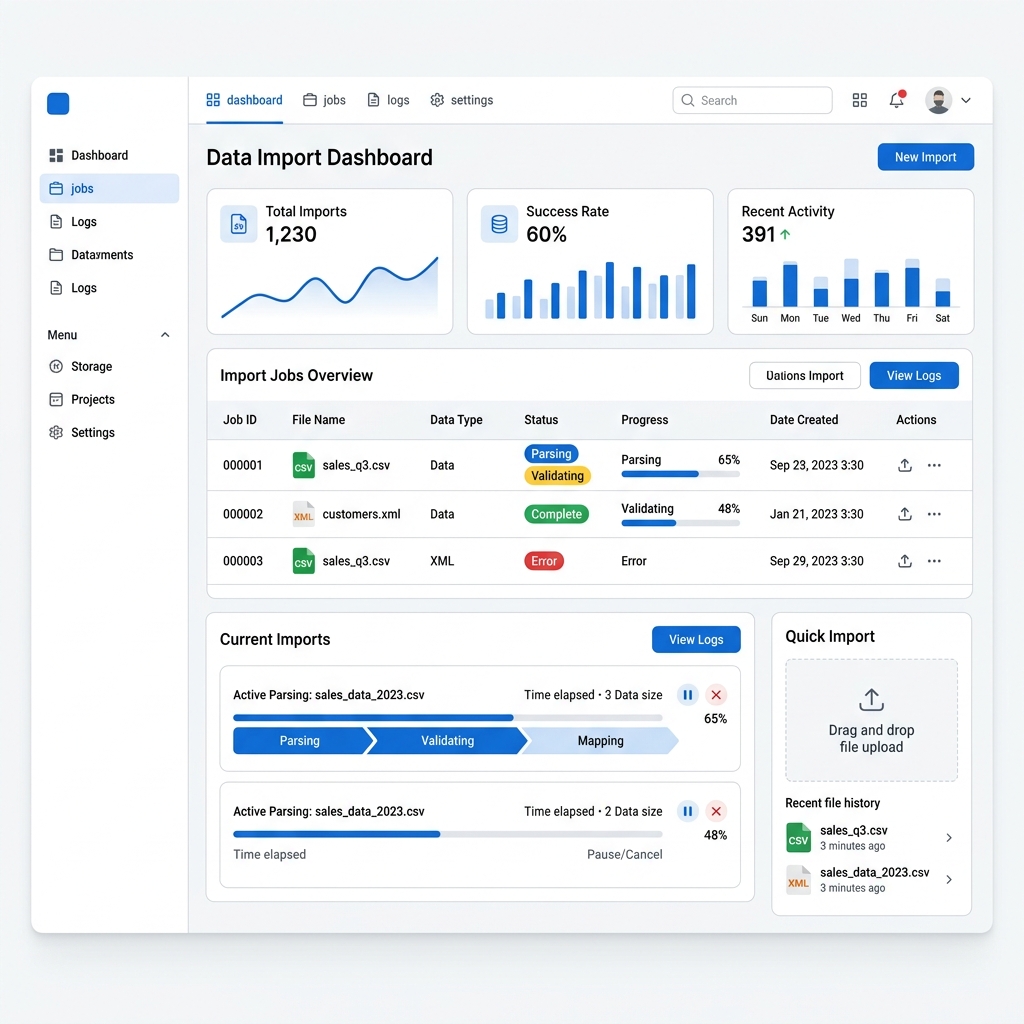 Daten Import Kontrolle